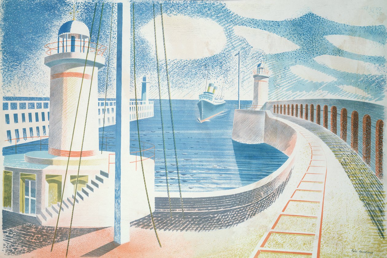 Newhaven Harbour by Eric Ravilious