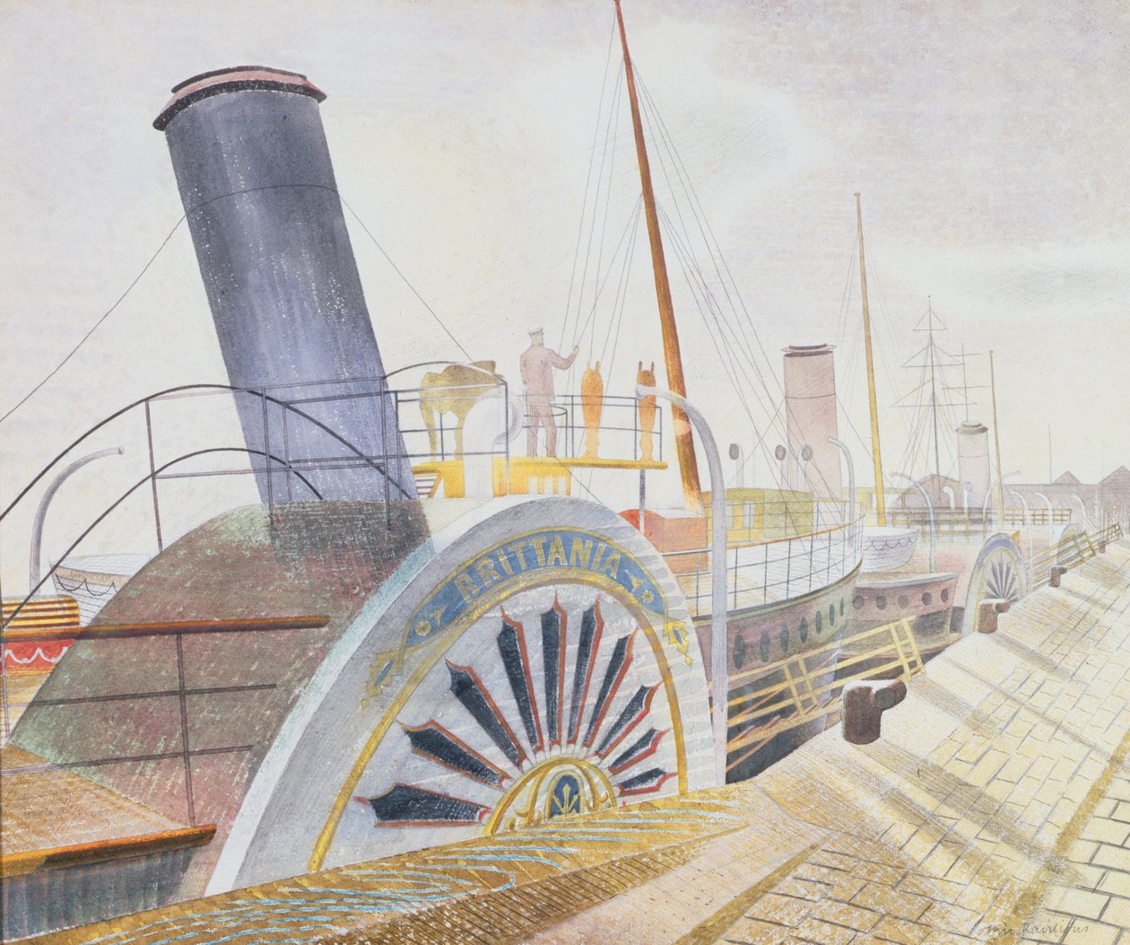 Paddle Steamers, Bristol Quay by Eric Ravilious