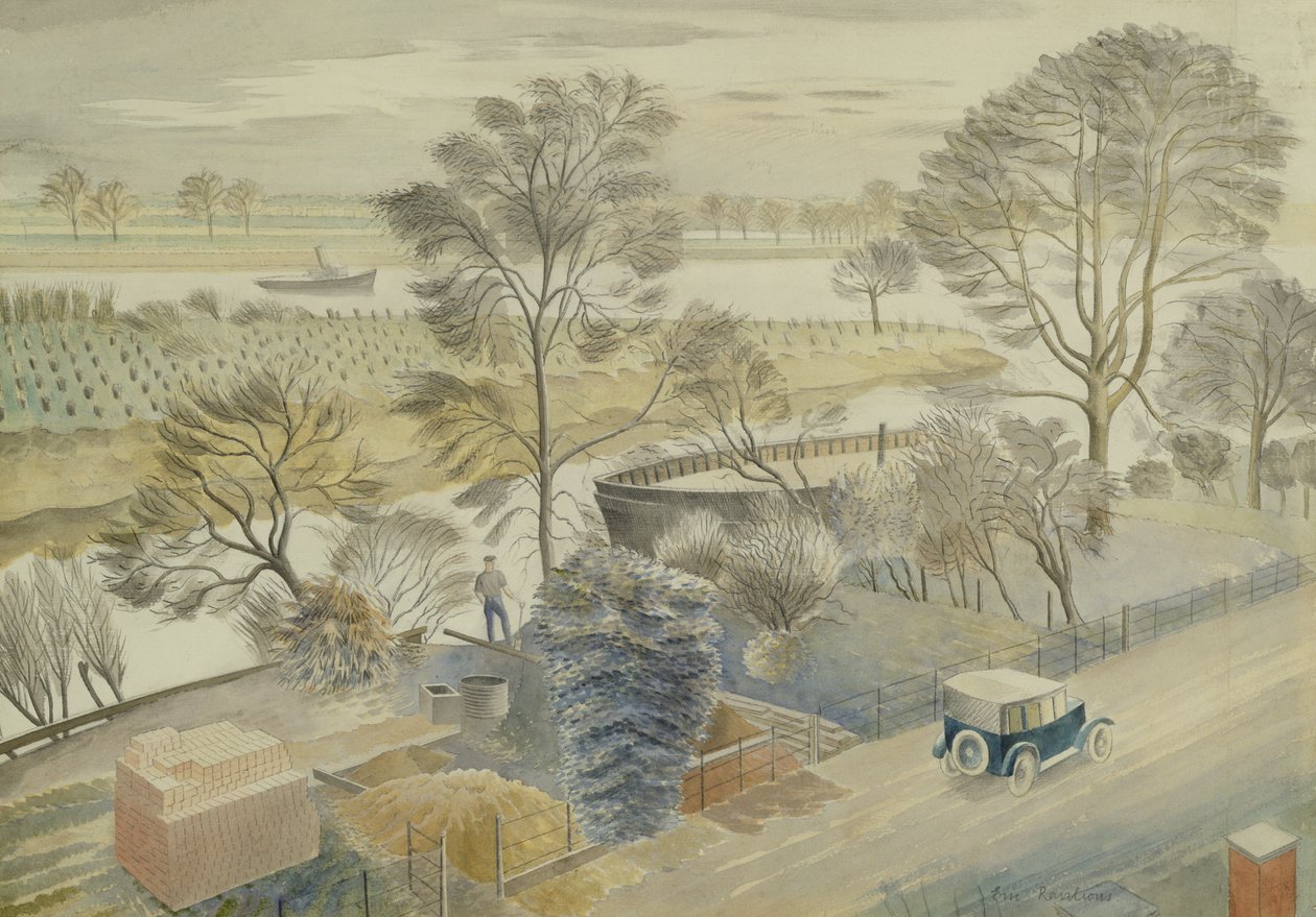 The River Thames at Hammersmith by Eric Ravilious