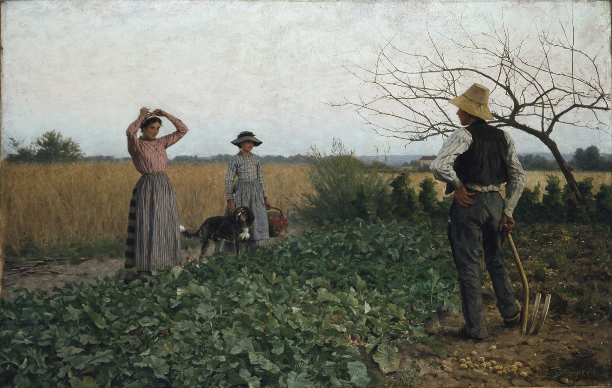 In the potato field by Erik Theodor Werenskiold