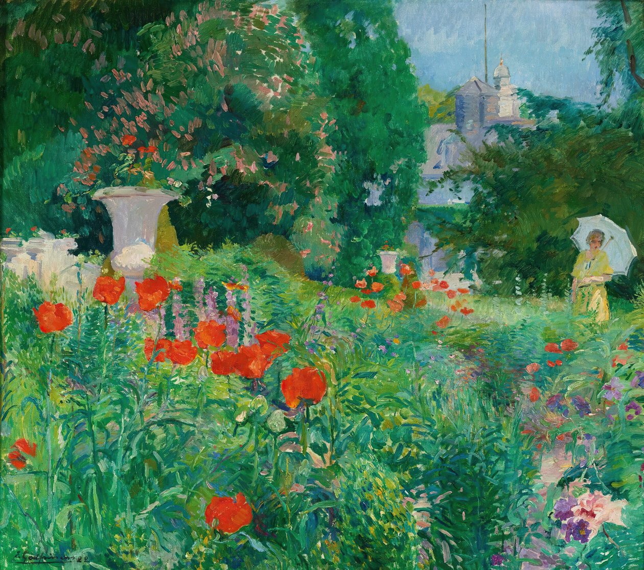 Elegant in a Field of Poppies by Ernest Godfrinon