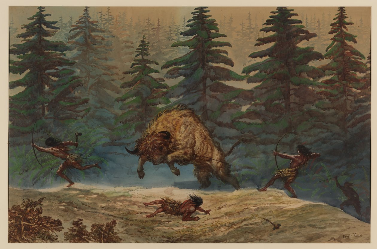 Hunting a Bison by Ernest Henry Griset