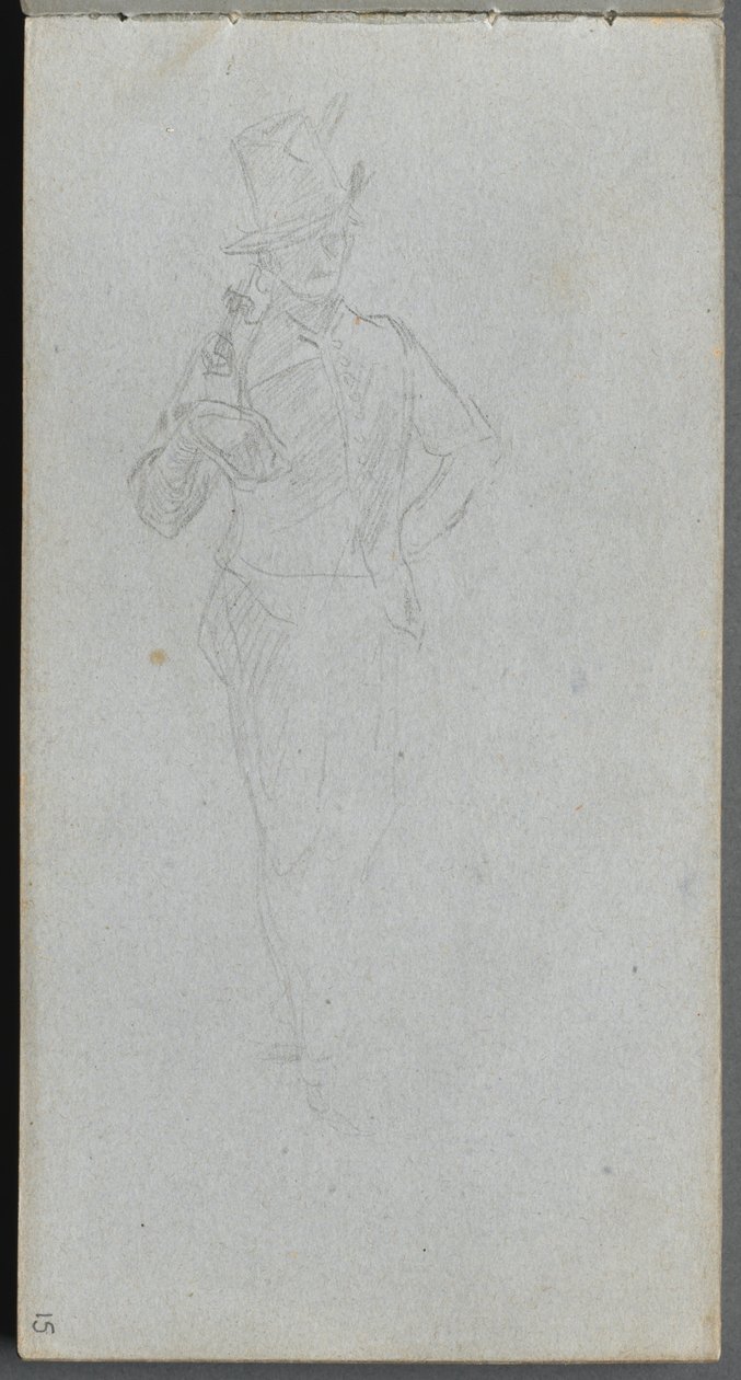Sketchbook, page 15: Study of a Soldier by Ernest Meissonier