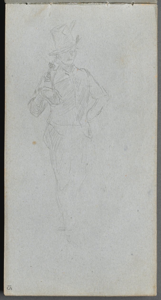 Sketchbook, Page 15: Study of a Soldier by Jean Louis Ernest Meissonier