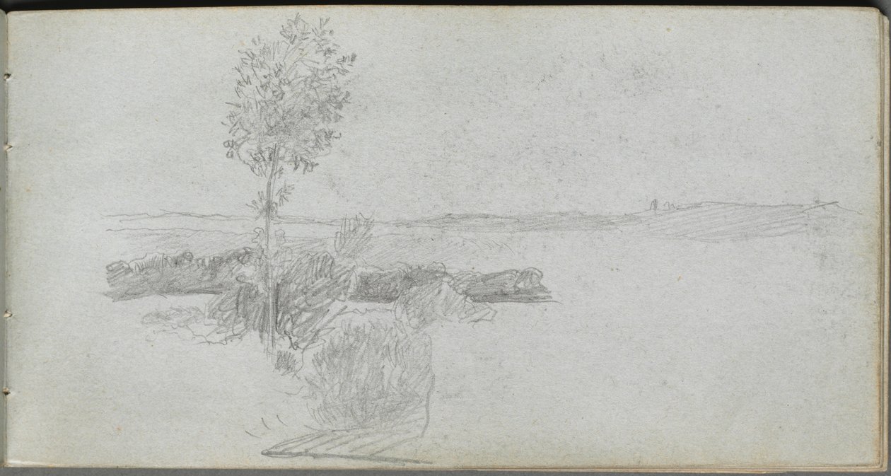 Sketchbook, page 28: Landscape Study by Ernest Meissonier