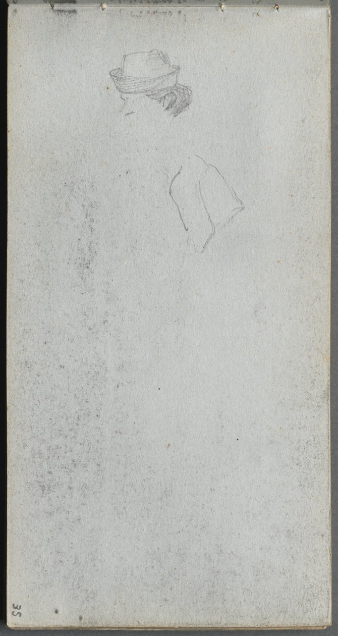 Sketchbook, Page 35: Study of a Head by Jean Louis Ernest Meissonier