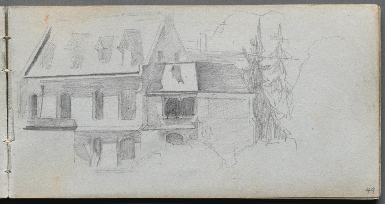 Sketchbook, page 49: Architectural Study by Ernest Meissonier