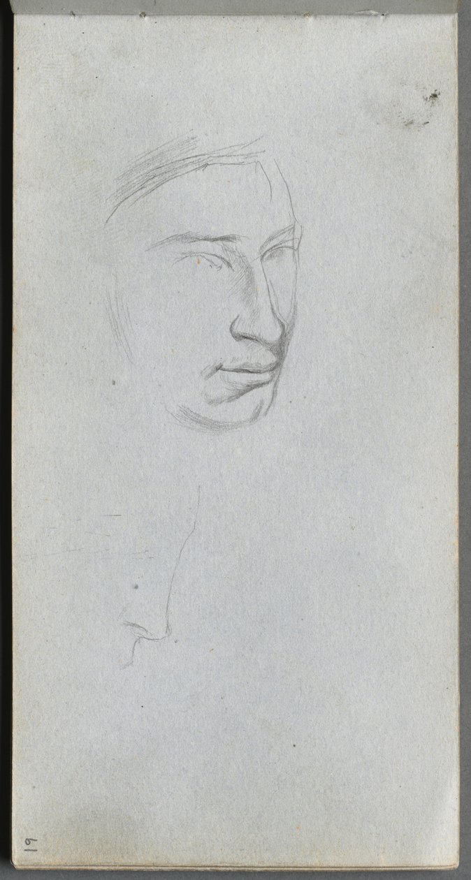 Sketchbook, page 61: Face, 3/4 view profile by Jean Louis Ernest Meissonier
