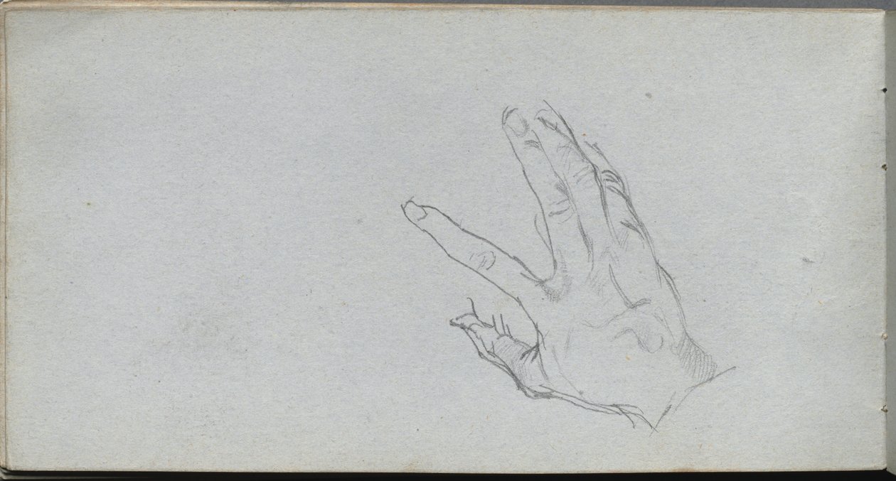 Sketchbook, Page 68: Study of a Hand by Jean Louis Ernest Meissonier