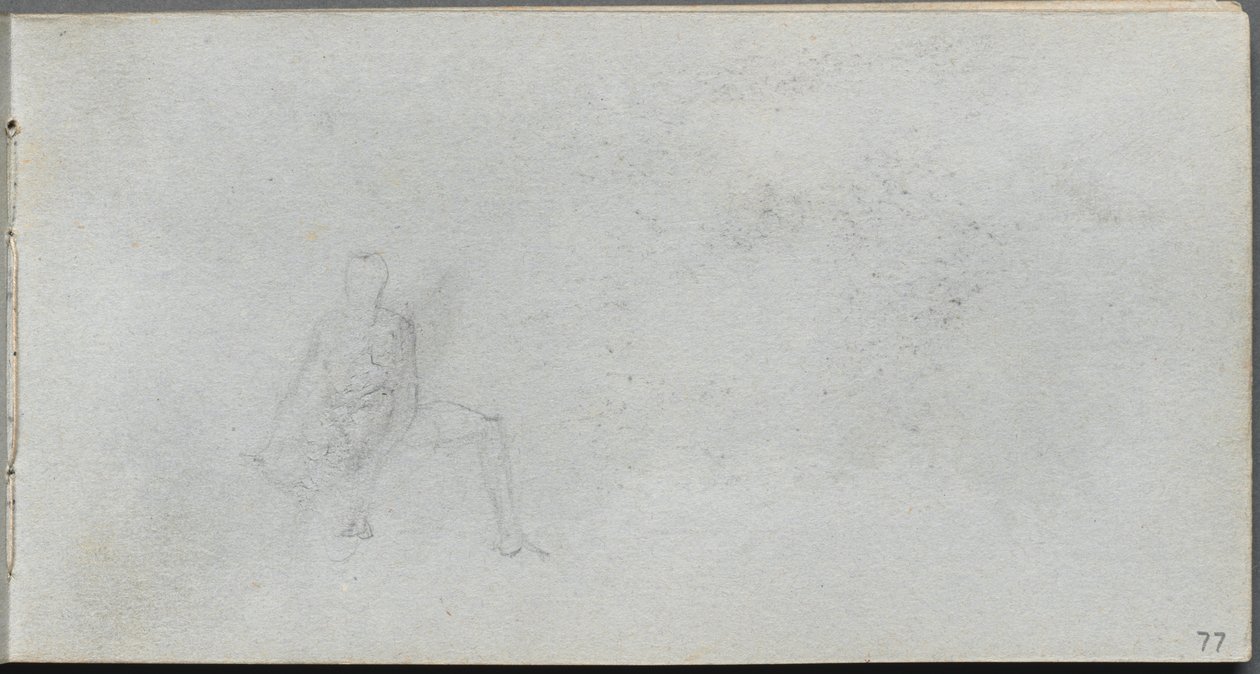 Sketchbook, page 77: Figure Study by Jean Louis Ernest Meissonier
