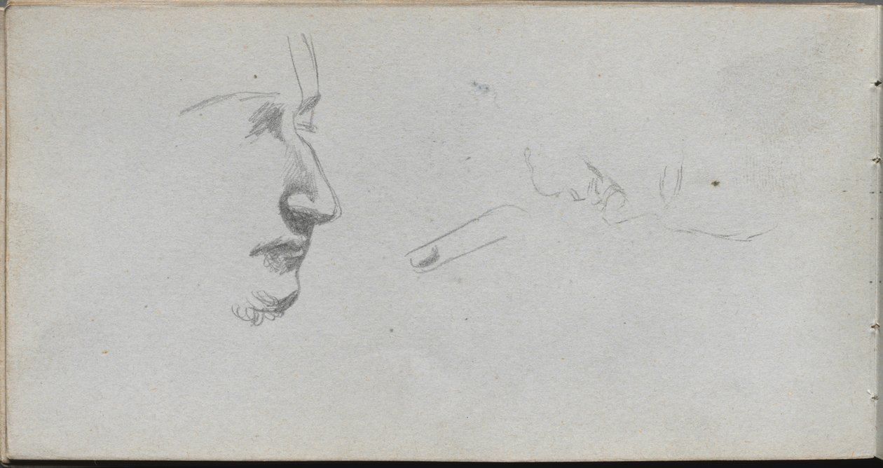 Sketchbook, Page 80: Study of Faces by Jean Louis Ernest Meissonier
