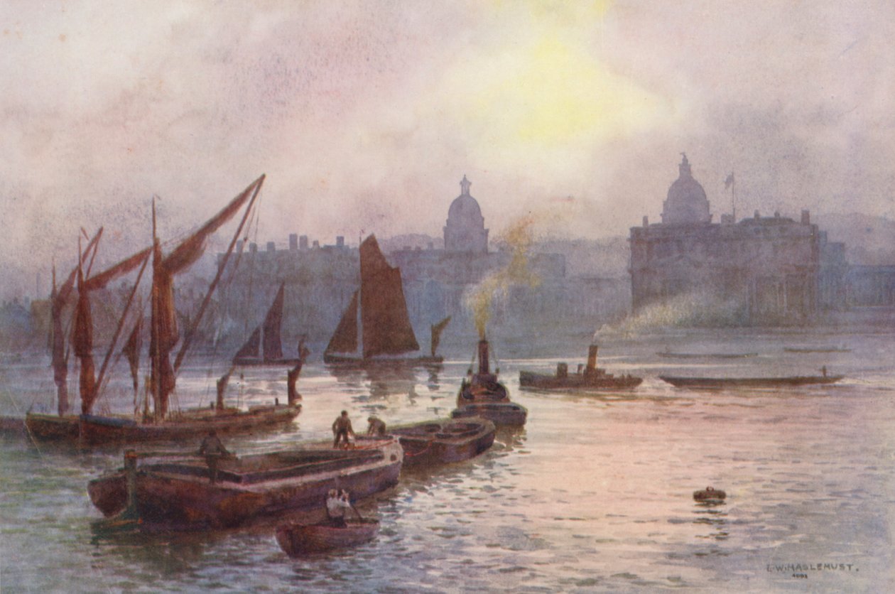 River Thames: Greenwich by Ernest William Haslehust