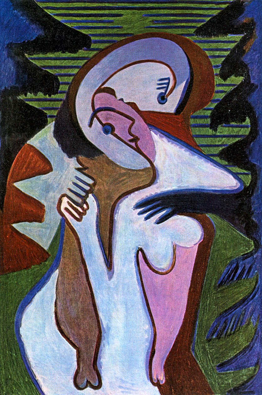 Lovers (The Kiss) by Ernst Ludwig Kirchner