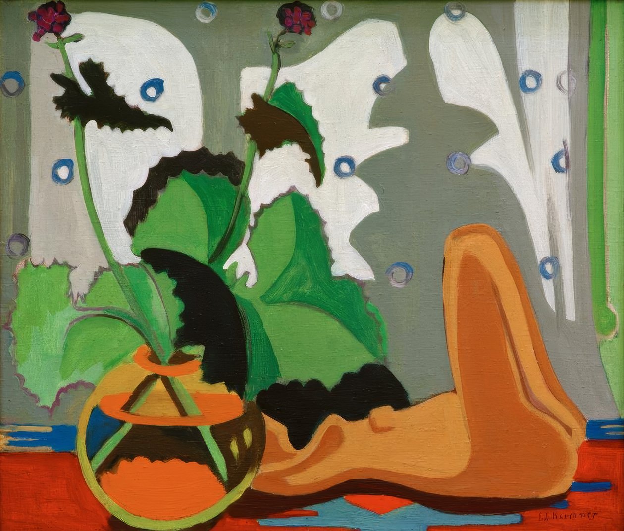 Still Life with Sculpture in Front of the Window by Ernst Ludwig Kirchner
