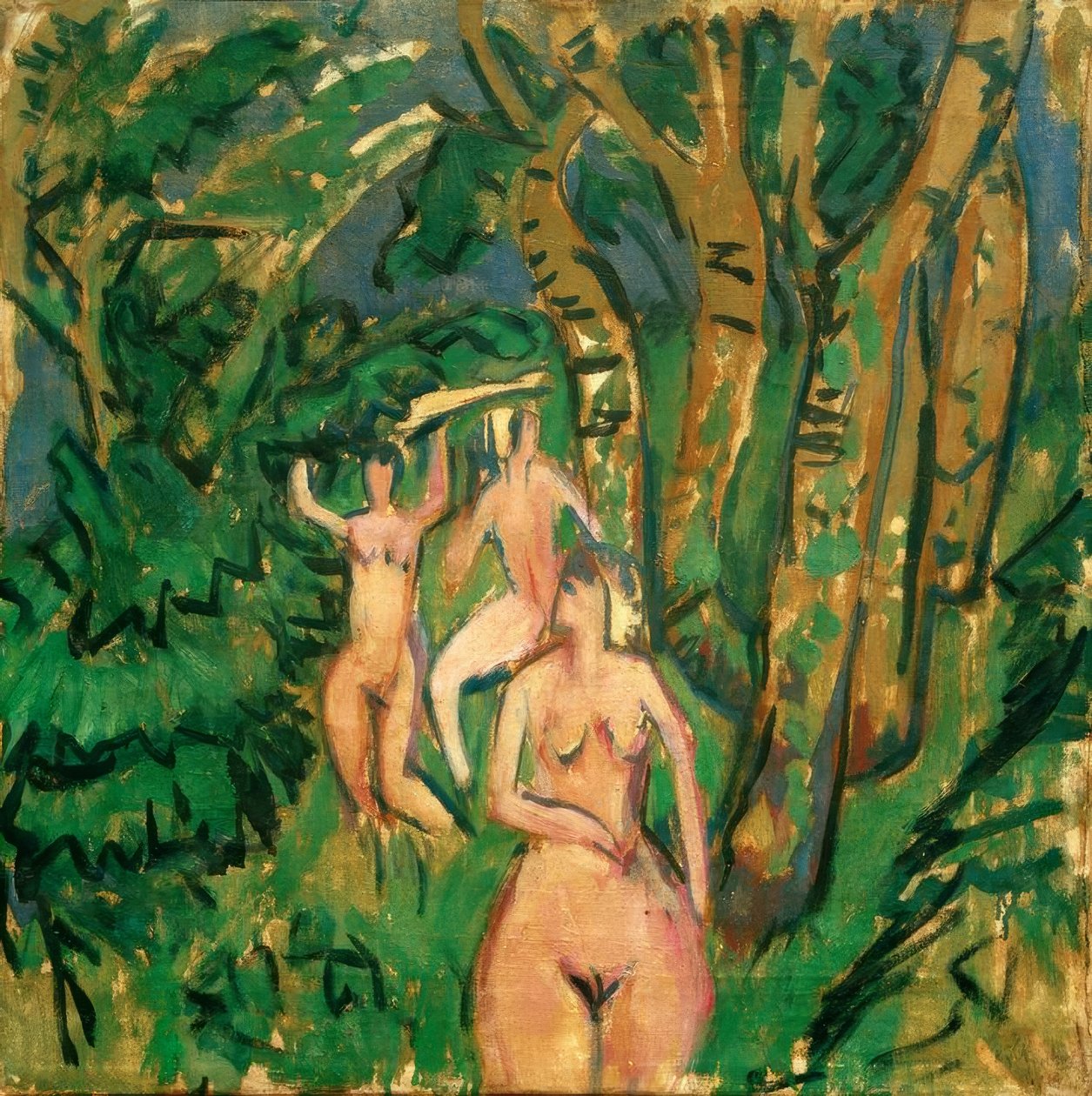 Three Nudes in the Forest by Ernst Ludwig Kirchner