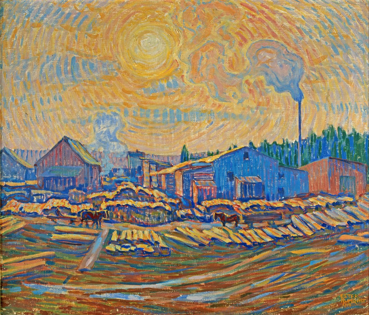 The Sawmill, December Sun by Ester Almqvist
