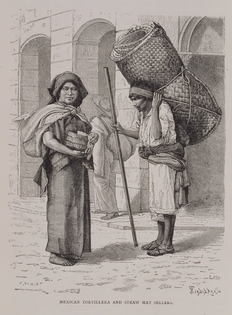 Mexican Tortillera and Straw Mat Seller, from 