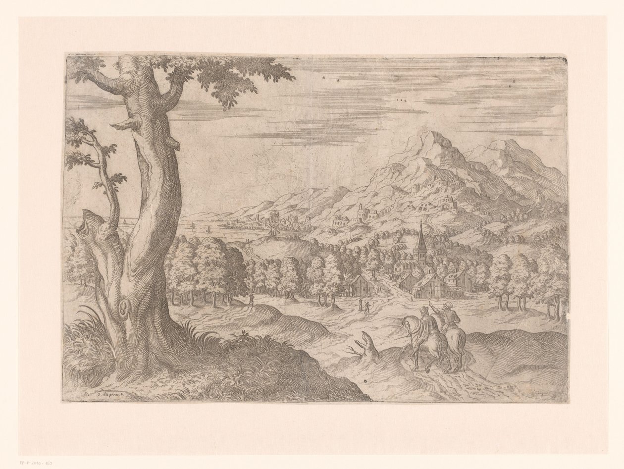 Landscape with Two Riders by Etienne Duperac