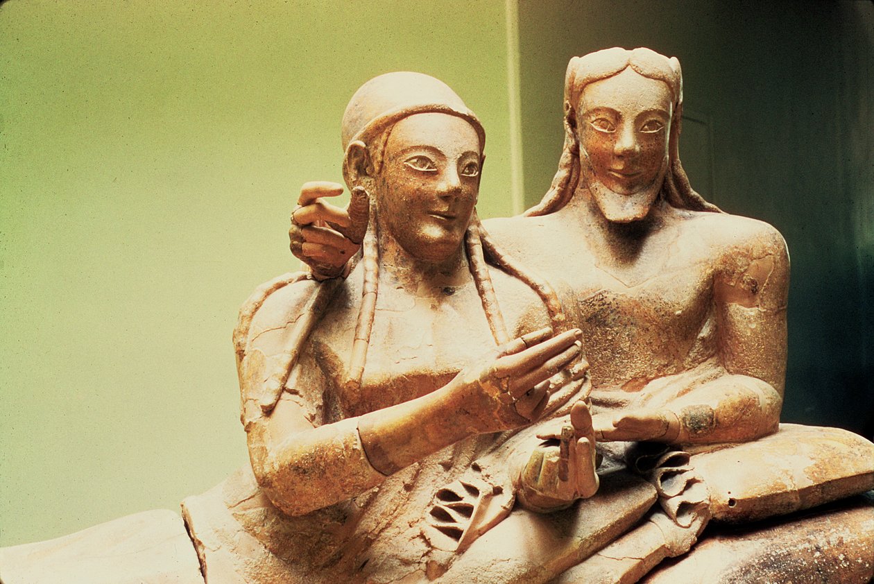 Sarcophagus of the Spouses, from Cerveteri (detail) by Etruscan