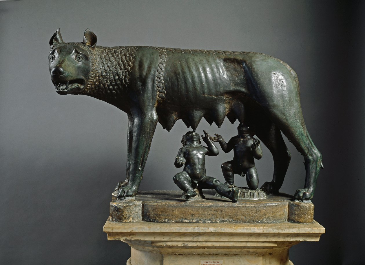 Capitoline Wolf (bronze sculpture, 500 BC) by Etruscan