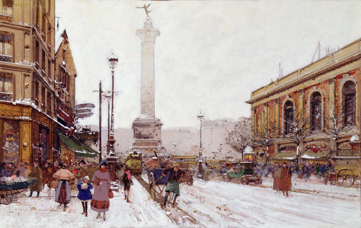 Place de la Bastille by Eugene Galien Laloue