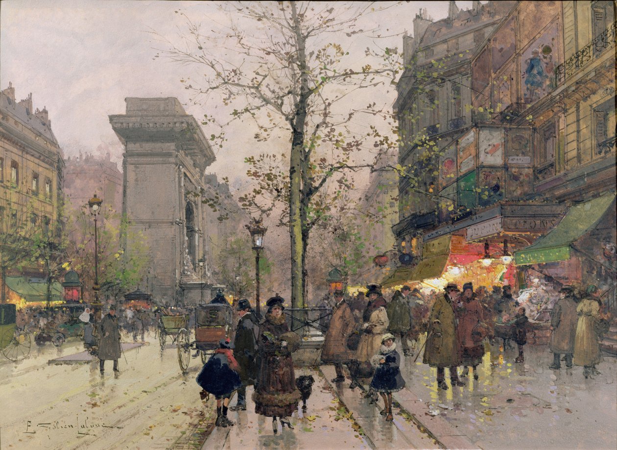 Porte St. Denis, Paris by Eugene Galien Laloue