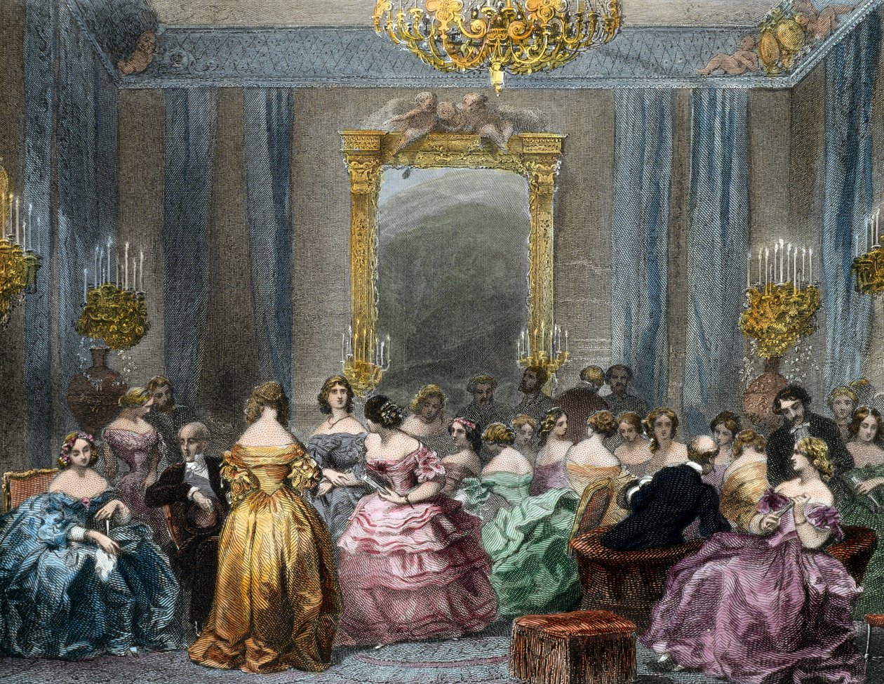 Drawing room of upper class by Eugene Louis Lami