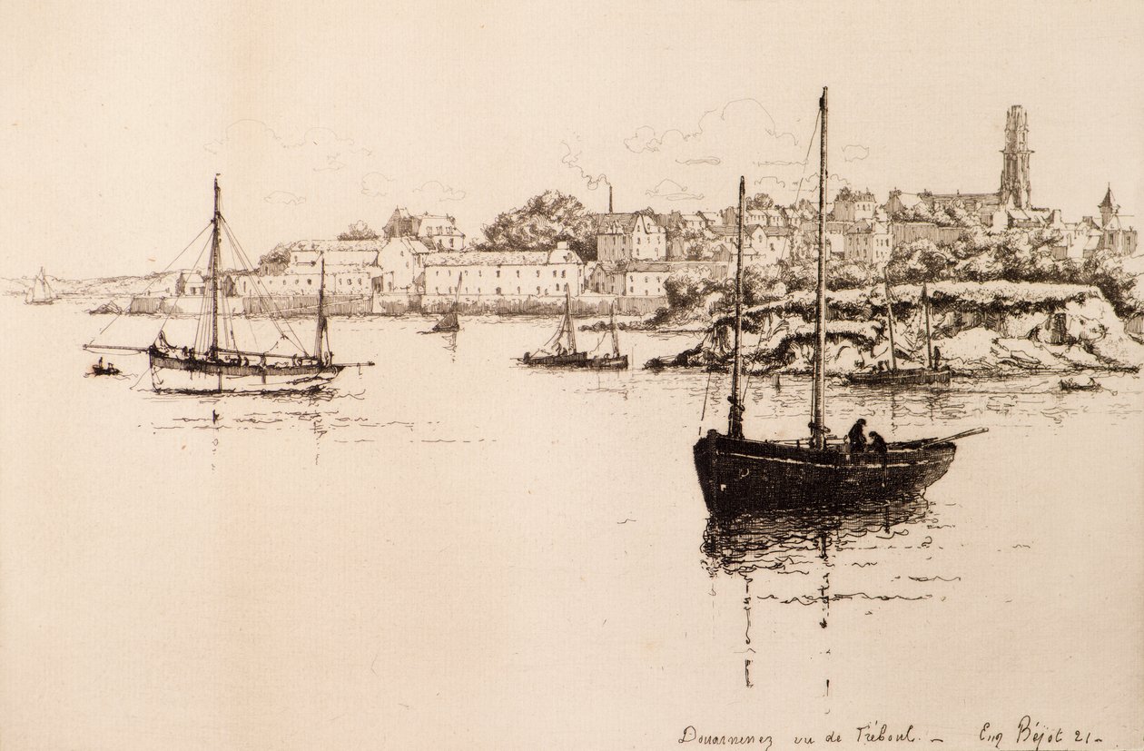 Douarnenez Seen from Treboul by Eugene Bejot