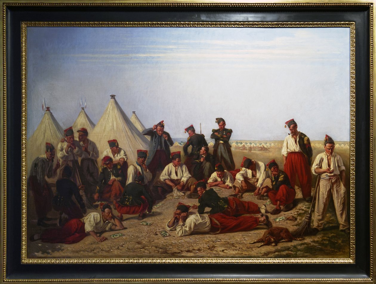 The lottery game at Chalons camp by Eugene Bellanger