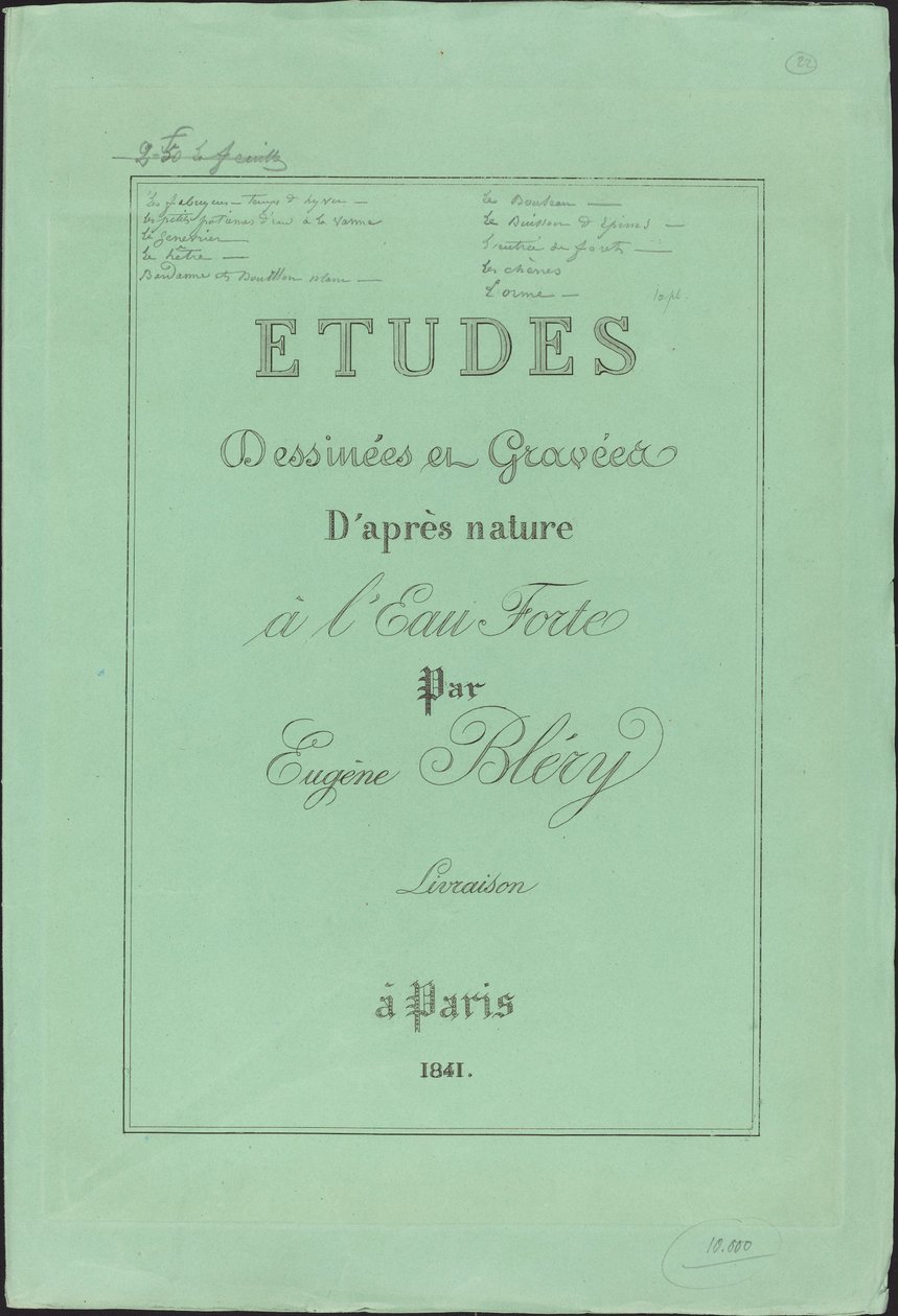 Drawn and Engraved Studies from Nature by Eugene Bléry