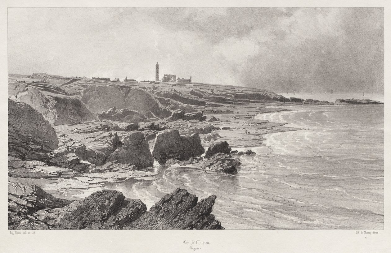 Cap St. Mathieu, 1846 by Eugene Ciceri