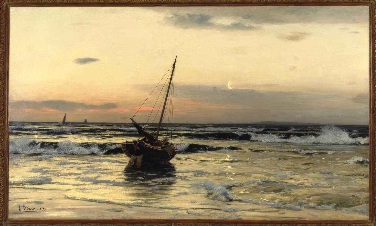 E. Dücker, Sunset at Sea by Eugene Gustav Dücker