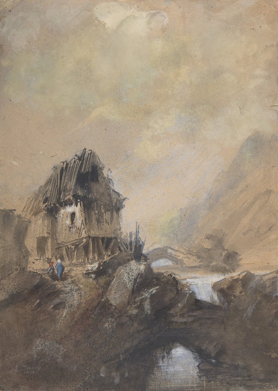 Village at Dieppe, 1843 by Eugene Isabey