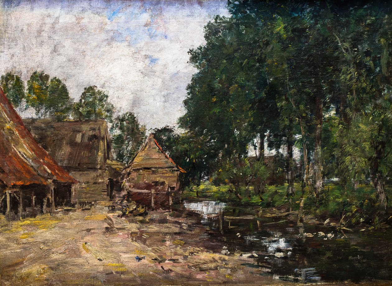 Farmyard by Eugene Louis Boudin