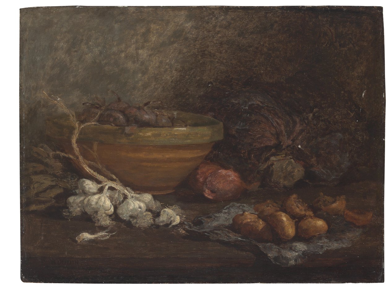 Still Life with Onions by Eugene Louis Boudin