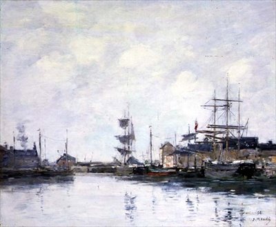 The Basin at Fecamp by Eugene Louis Boudin