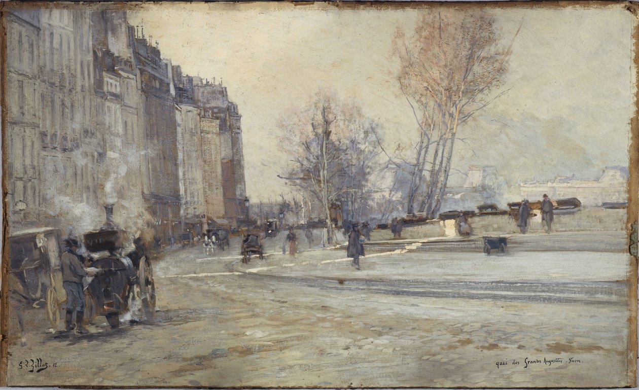 Quai des Grands Augustins by Eugene Louis Gillot