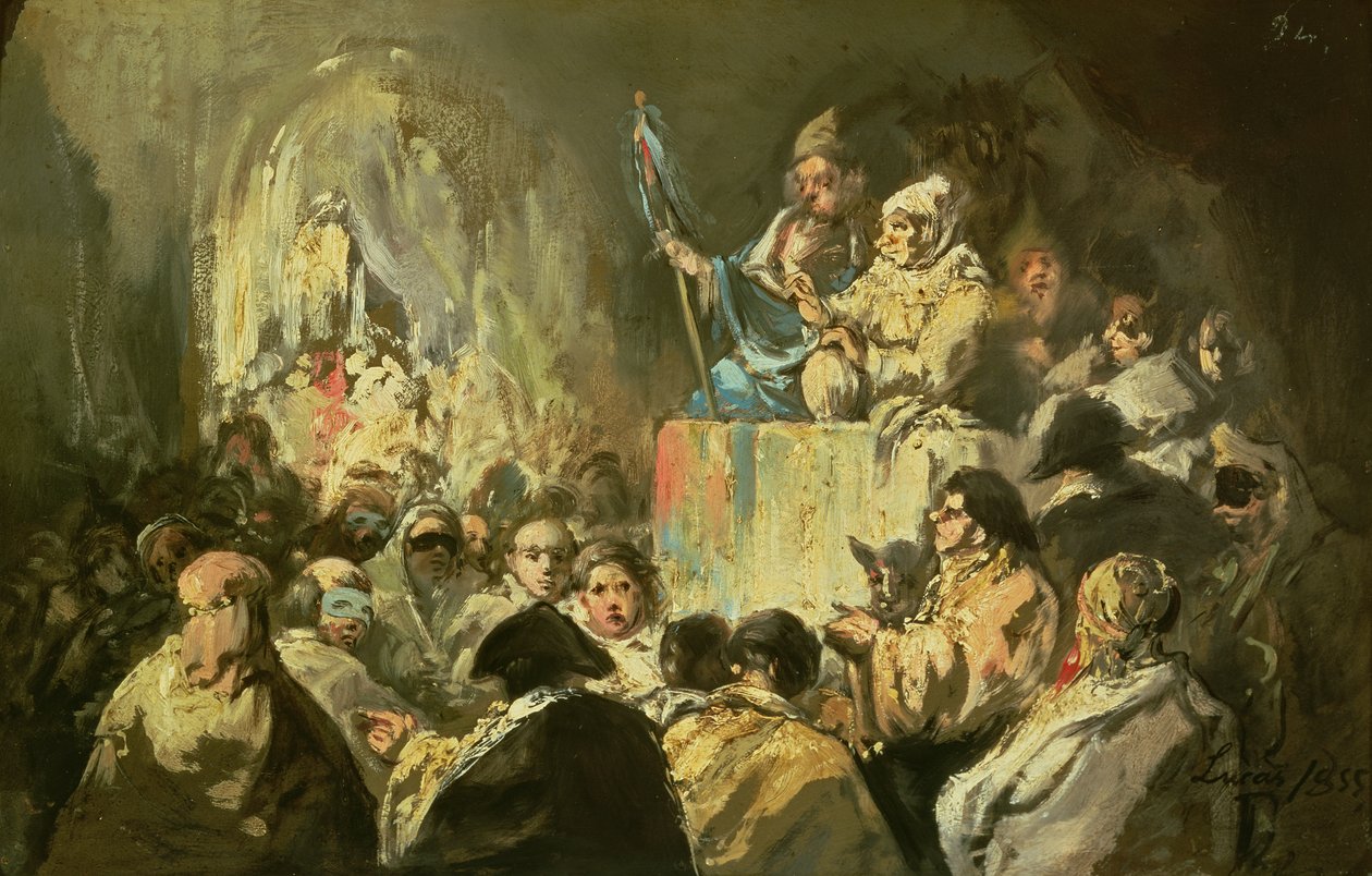 Addressing a Masked Crowd by Eugenio Lucas y Padilla
