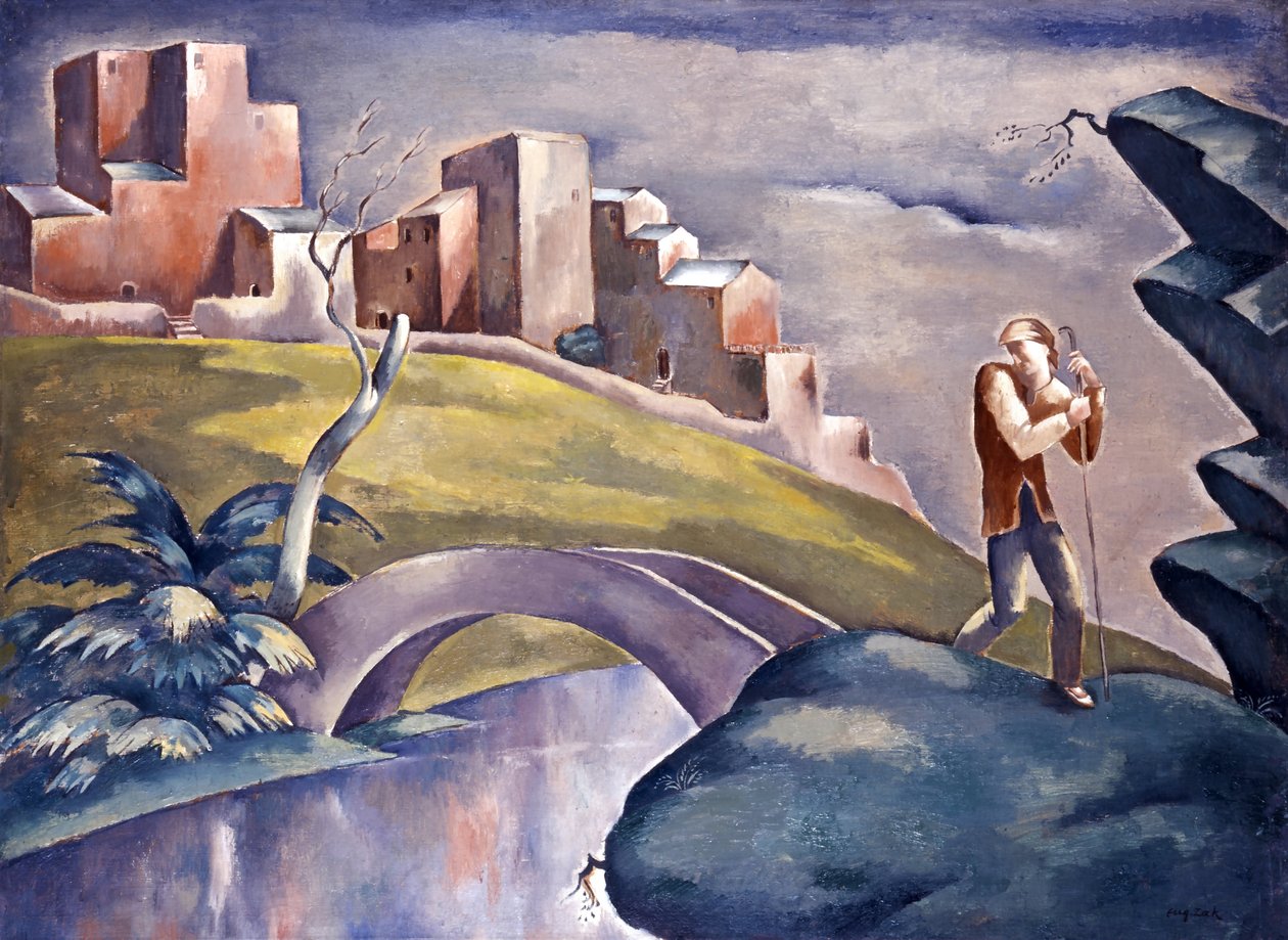 Landscape with Human Figures, Landscape with Wanderer by Eugeniusz Zak