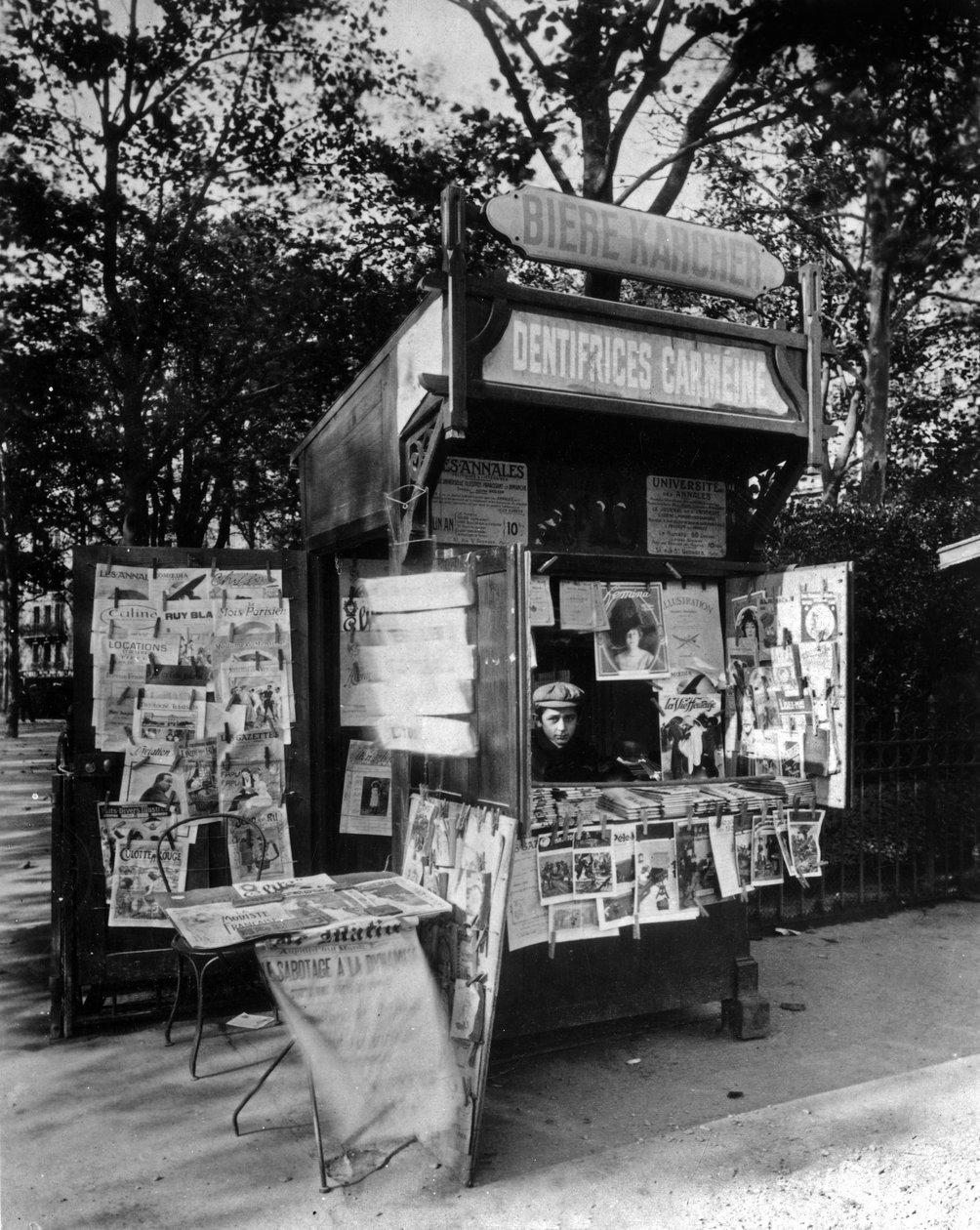 Kiosk in Paris, c.1910 by Eugène Atget