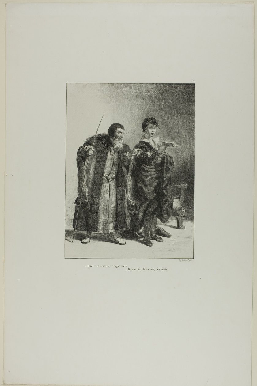 Polonius and Hamlet, plate 4 from Hamlet by Eugène Delacroix