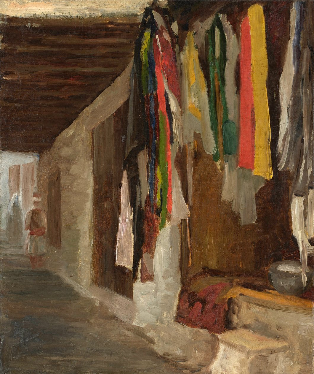 The Dyeworks in the Souk, Algiers by Eugene Isabey