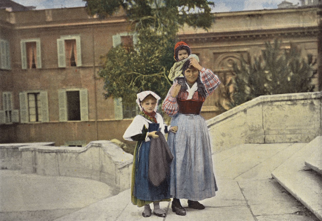 Rome, Family Going Up to the Trinità dei Monti by European Photographer