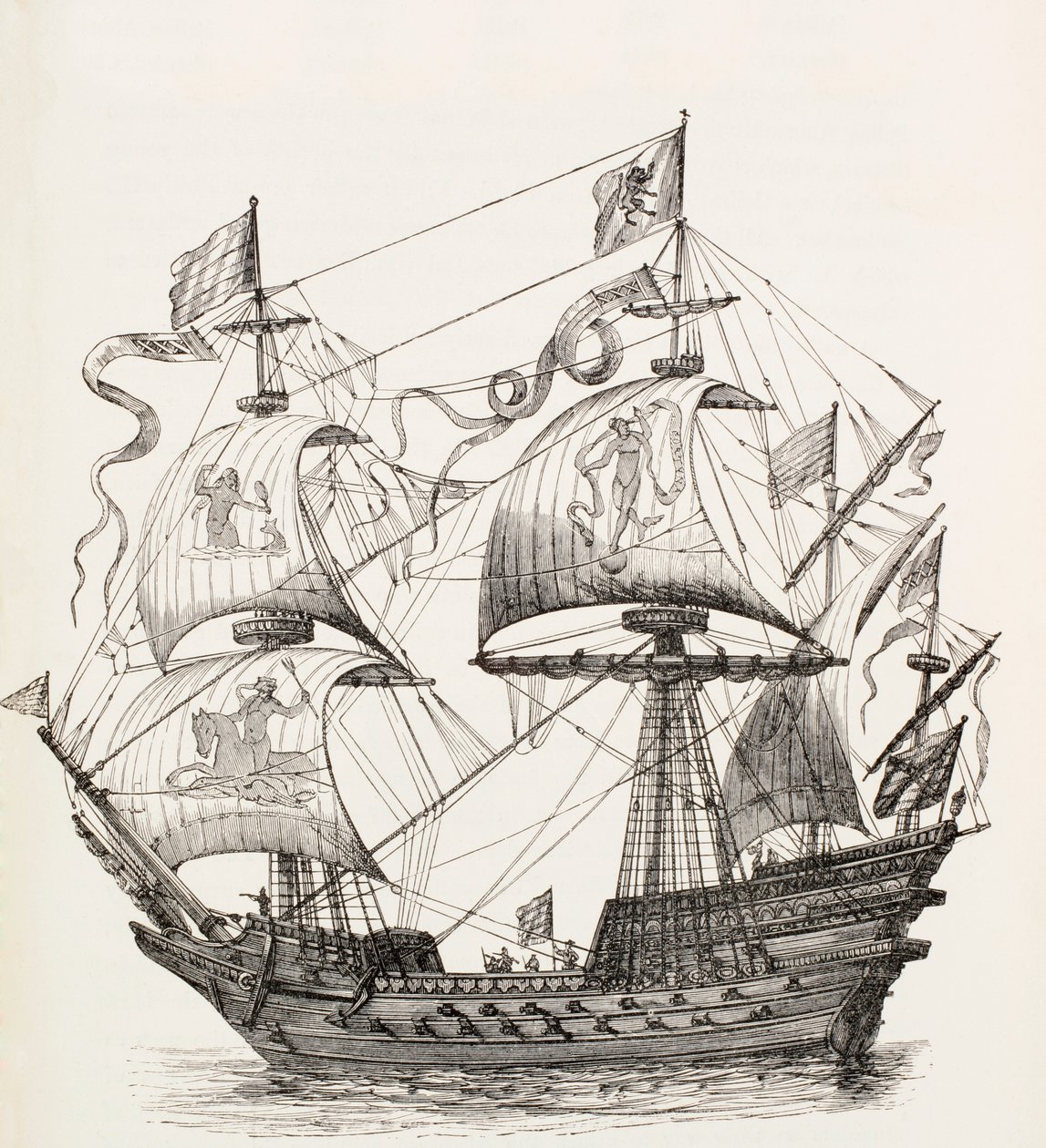 Man-of-War of the 16th century, c.1880 by European School