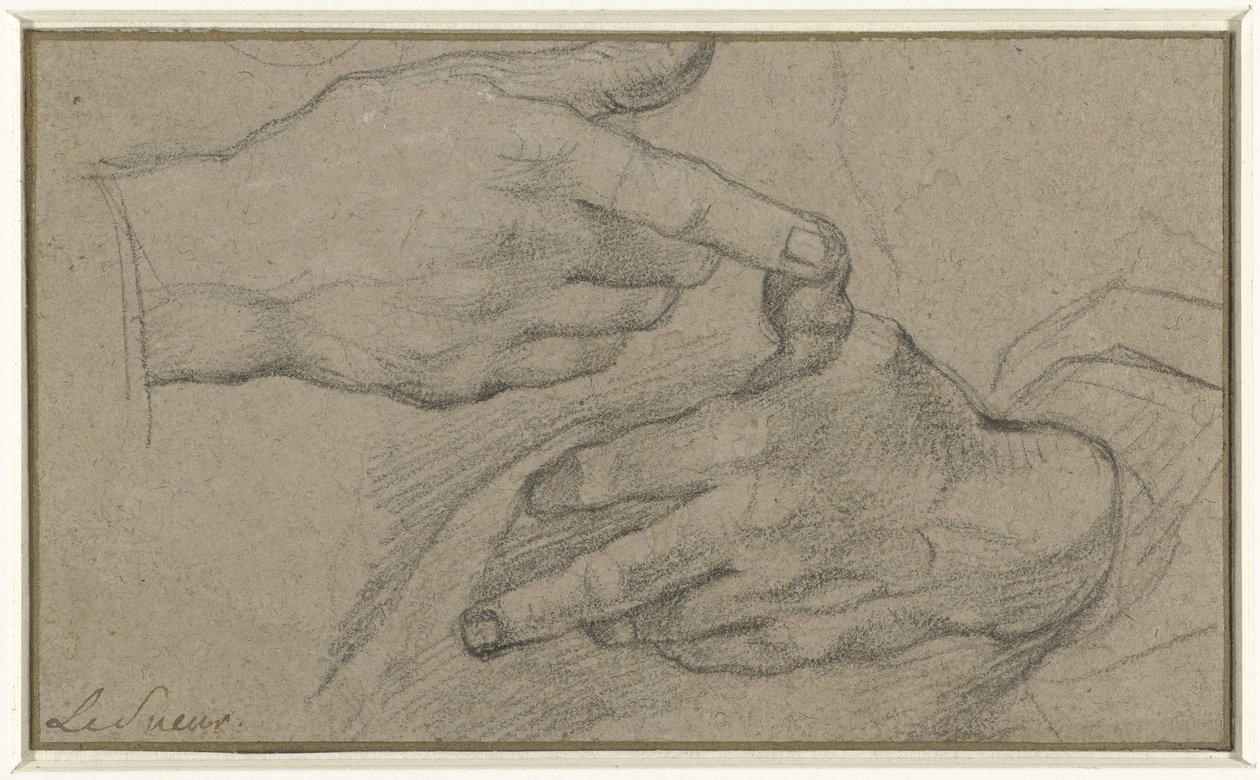 Study of Two Hands by Eustache Lesueur