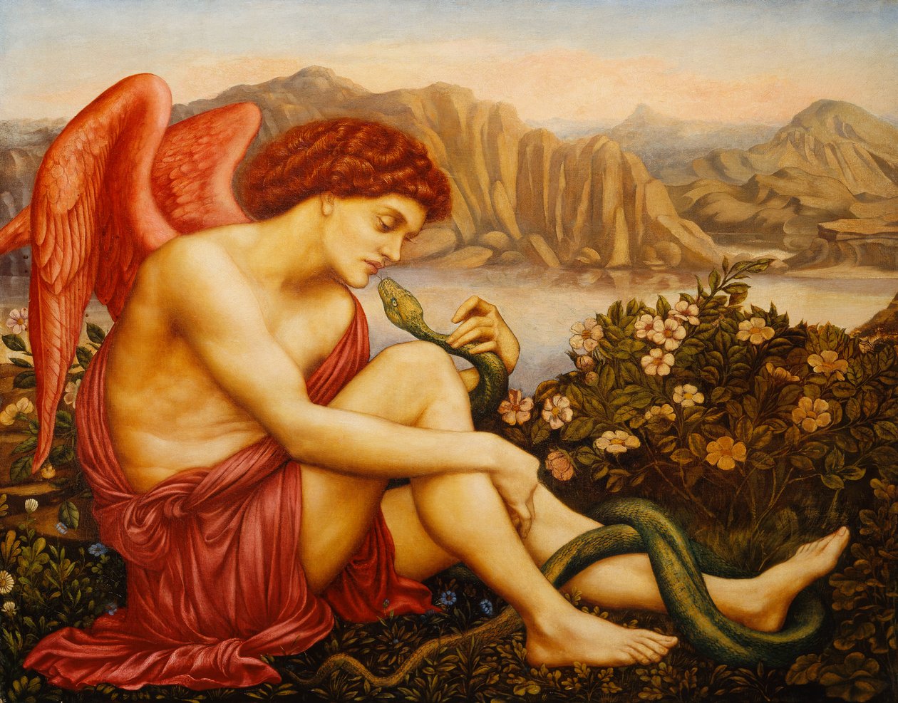 Angel with Serpent by Evelyn De Morgan