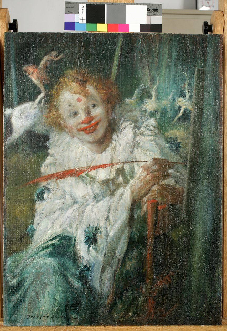 Clown with Red Feather by Everett Shinn