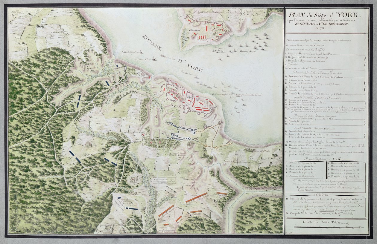 Map of the Siege of York in 1781, from 