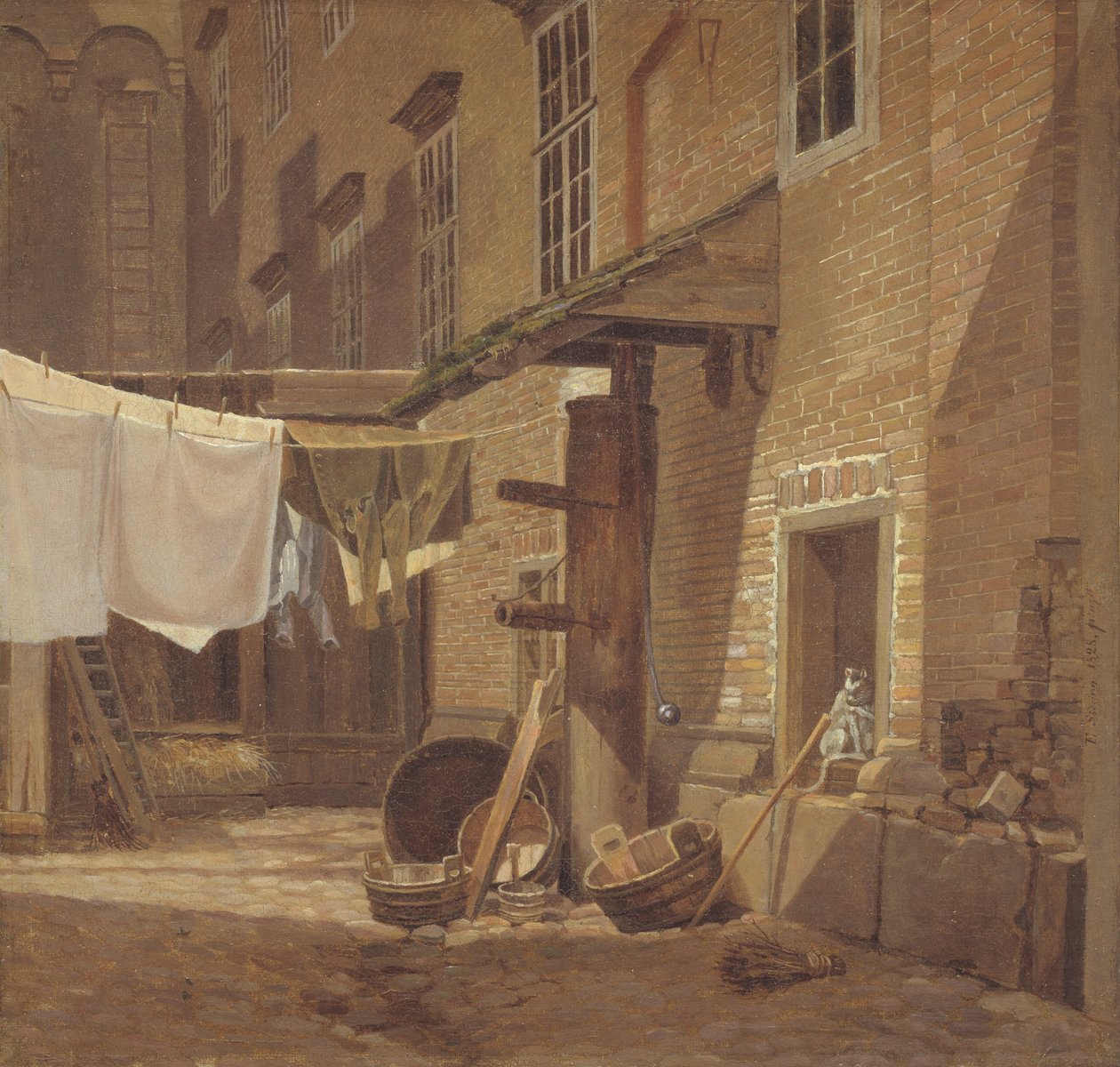 The Rear Courtyard of Charlottenborg Palace by F. Sødring
