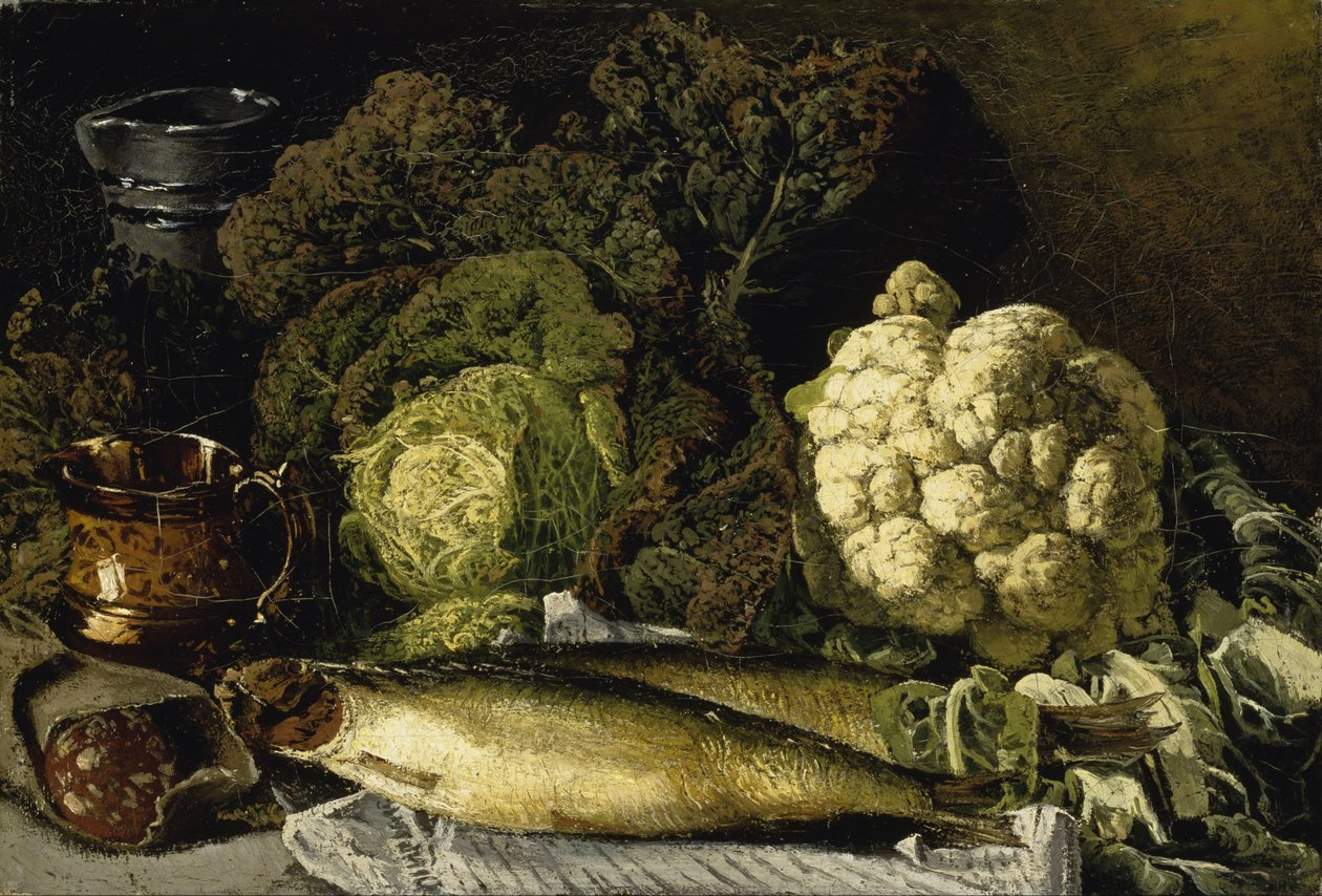Still Life with Vegetables and Fish by Fanny Churberg